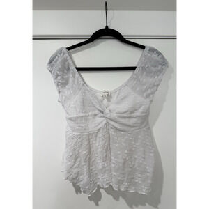 La Peche Top Womens Large White Fairy Whimsy Fairycore Y2K Style Babygirl